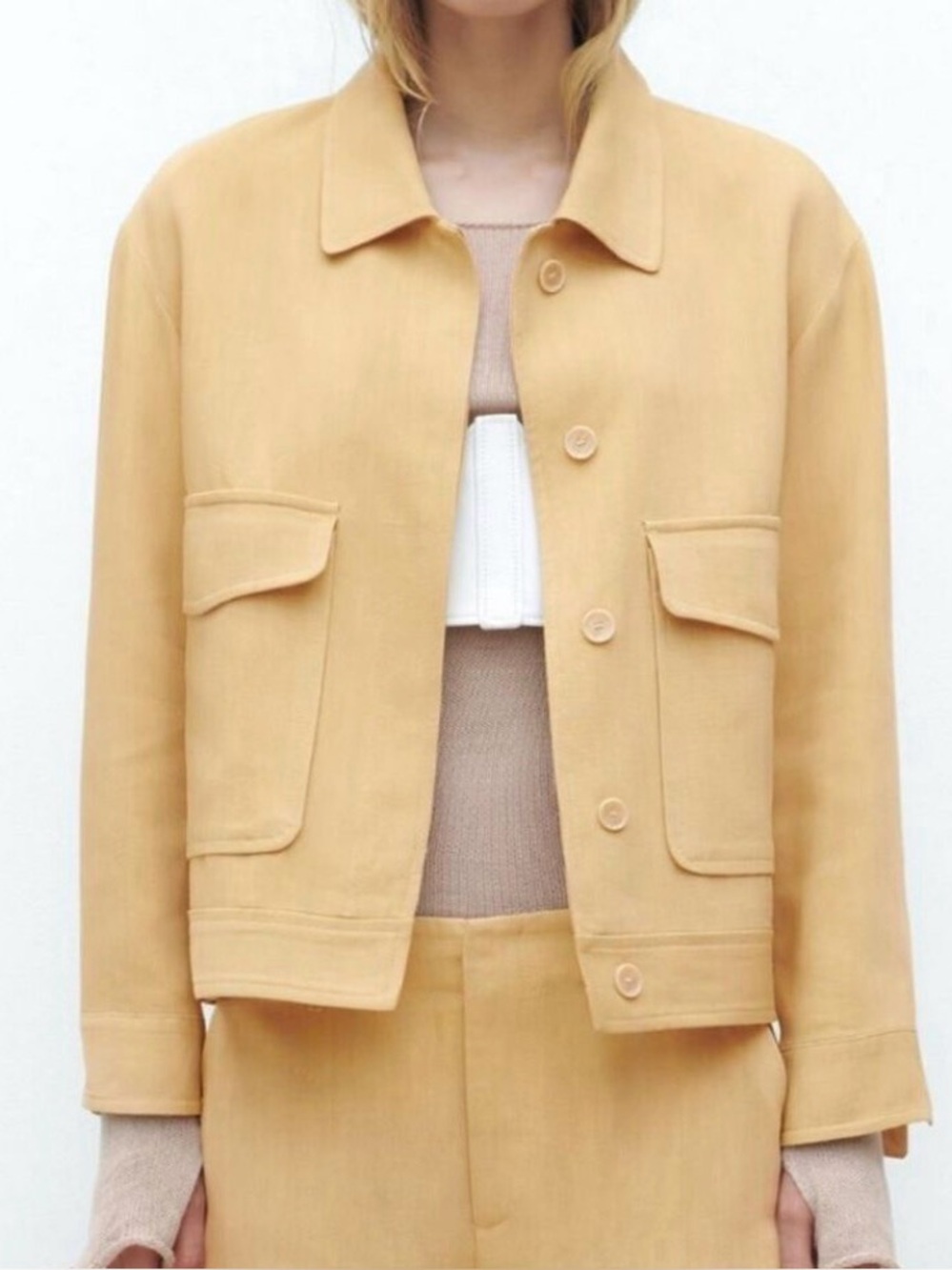 Zara Beige Utility Jacket